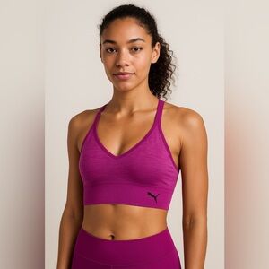 Puma Purple Sports Bra Women’s XS/S Crisscross Back Seamless